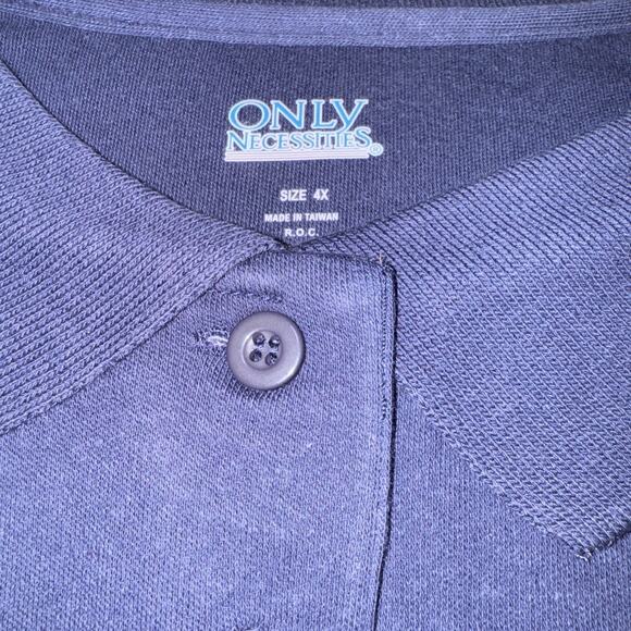 Only Necessities Women's Plus Size 4X Top Polo Navy Blue New In Package SS - Picture 4 of 4